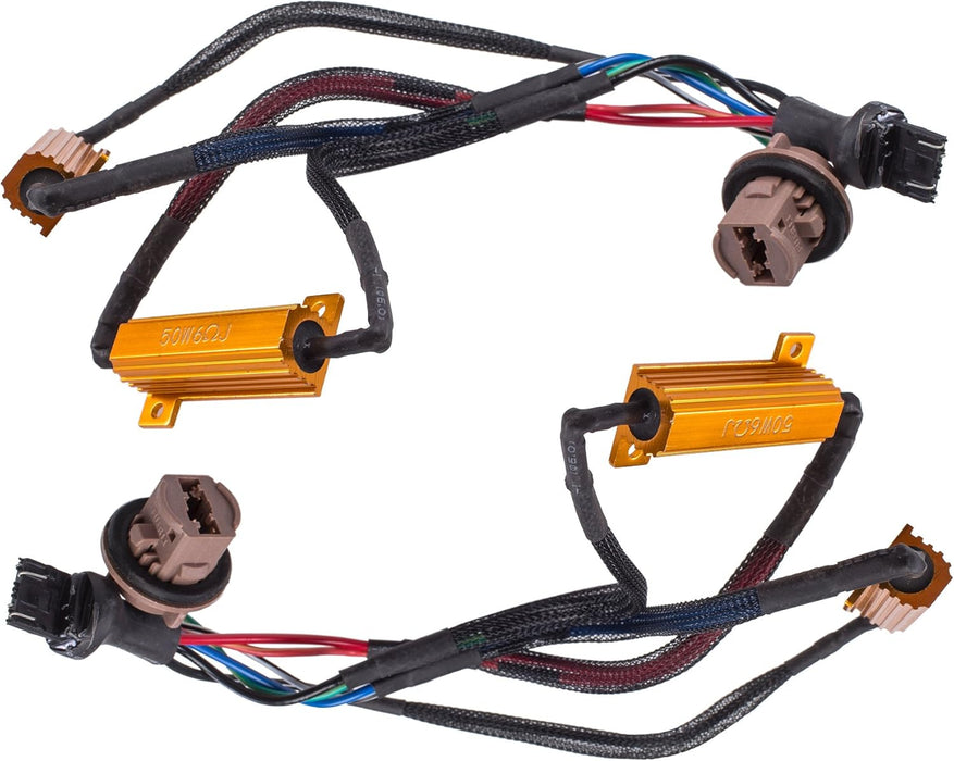 100W 6Ohm LED Load Resistors for LED - Fix Hyperflash Rapid Blinking for Tail lights, Reverse lights, Turn signals, etc Bulb Size - 1157 2057 2357 7528