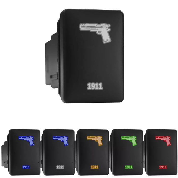 1911 - Short Push Switch with Backlit Symbol Compatible with Toyota ON-OFF with Connector Wire Kit - Size 0.87 x 1.28 x 2 inches