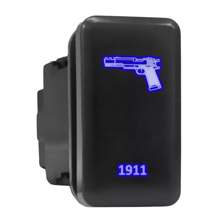 1911 - Tall Push Switch with Backlit Symbol Compatible with Toyota ON-OFF with Connector Wire Kit - Size 0.83 x 1.54 x 2.3 inches