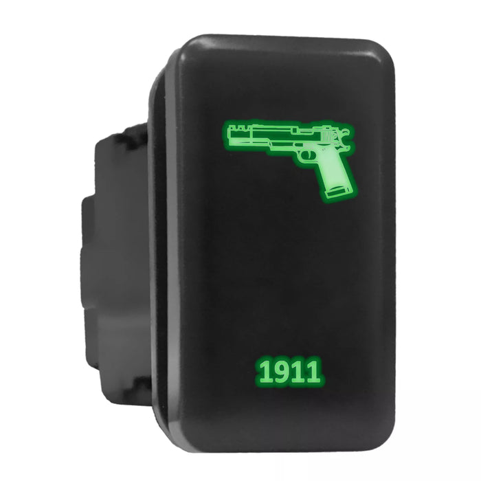 1911 - Tall Push Switch with Backlit Symbol Compatible with Toyota ON-OFF with Connector Wire Kit - Size 0.83 x 1.54 x 2.3 inches