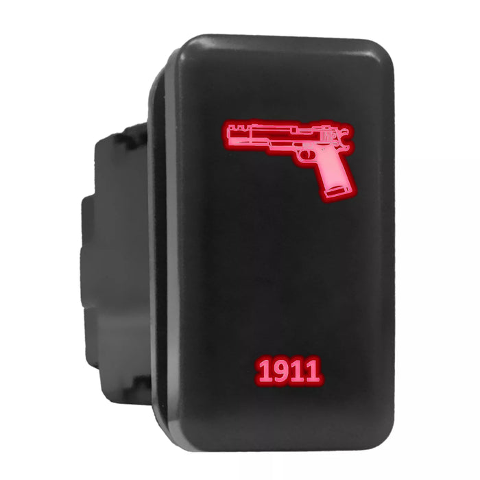 1911 - Tall Push Switch with Backlit Symbol Compatible with Toyota ON-OFF with Connector Wire Kit - Size 0.83 x 1.54 x 2.3 inches