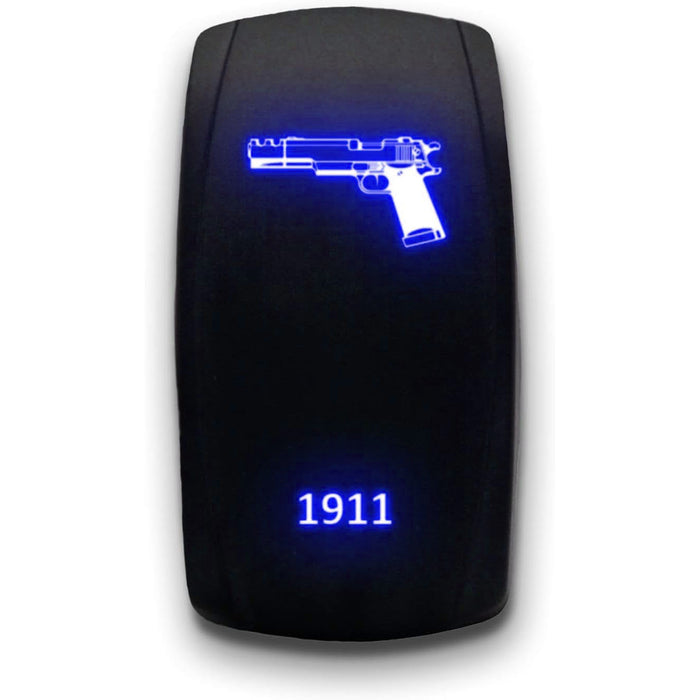1911 - Laser Etched 5-Pin Single Pole Single Throw Vertical Rocker Switch ON-OFF SPST Toggle Switch 20A 12V