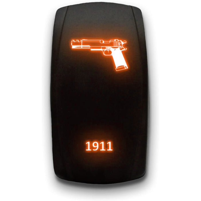 1911 - Laser Etched 5-Pin Single Pole Single Throw Vertical Rocker Switch ON-OFF SPST Toggle Switch 20A 12V