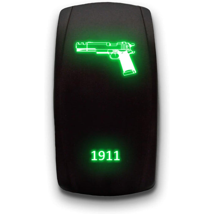 1911 - Laser Etched 5-Pin Single Pole Single Throw Vertical Rocker Switch ON-OFF SPST Toggle Switch 20A 12V