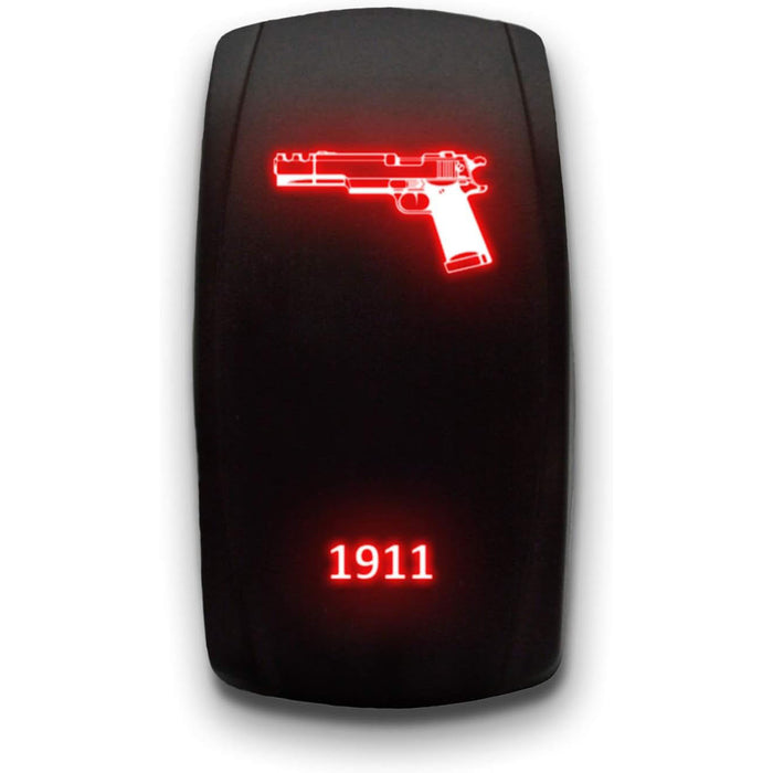 1911 - Laser Etched 5-Pin Single Pole Single Throw Vertical Rocker Switch ON-OFF SPST Toggle Switch 20A 12V