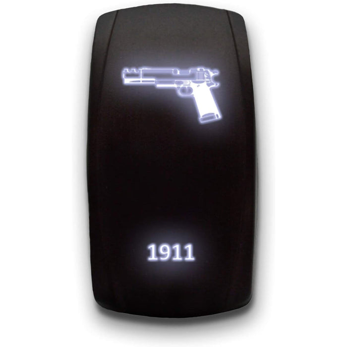 1911 - Laser Etched 5-Pin Single Pole Single Throw Vertical Rocker Switch ON-OFF SPST Toggle Switch 20A 12V