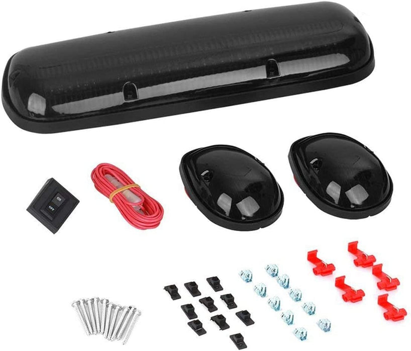 3PC 30 AMBER Smoked Lens Roof Top Full Cab Lights For 02-07 Silverado Sierra