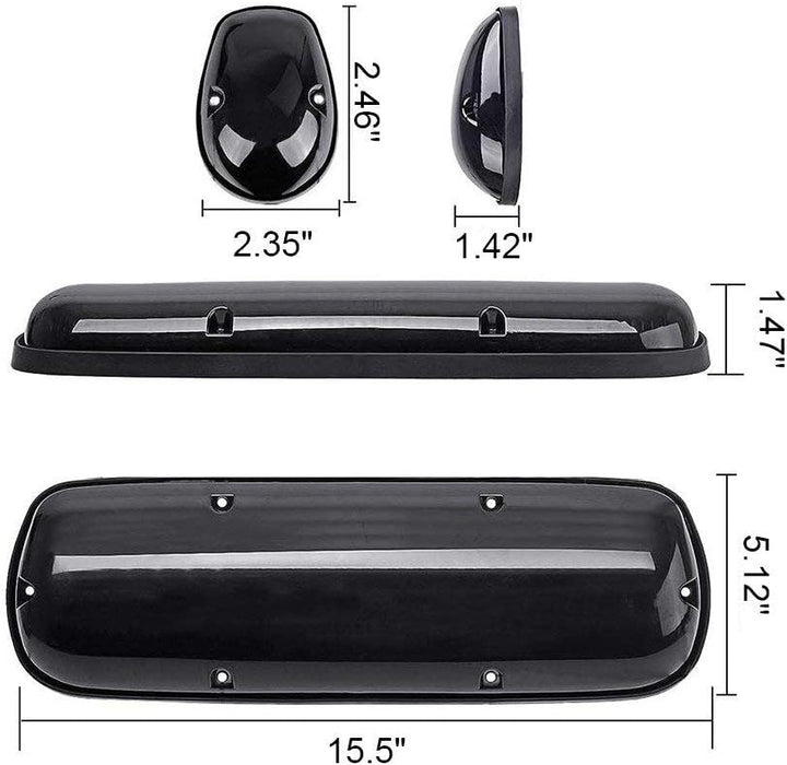 3PC 30 WHITE Smoked Lens Roof Top Full Running Parking Cab Lights Truck SUV