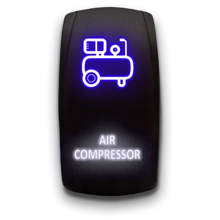 AIR COMPRESSOR - Laser Etched 5-Pin Single Pole Single Throw Vertical Rocker Switch ON-OFF SPST Toggle Switch 20A 12V