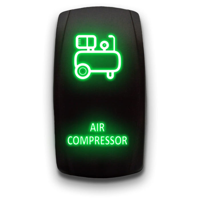 AIR COMPRESSOR - Laser Etched 5-Pin Single Pole Single Throw Vertical Rocker Switch ON-OFF SPST Toggle Switch 20A 12V