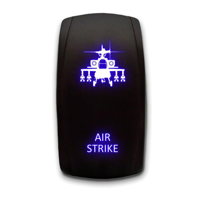 AIR STRIKE - Laser Etched 5-Pin Single Pole Single Throw Vertical Rocker Switch ON-OFF SPST Toggle Switch 20A 12V