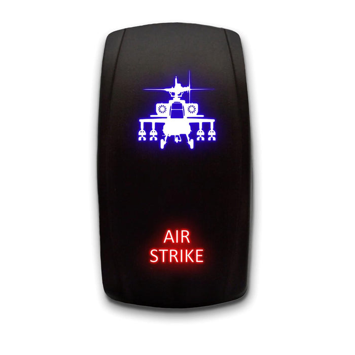 AIR STRIKE - Laser Etched 5-Pin Single Pole Single Throw Vertical Rocker Switch ON-OFF SPST Toggle Switch 20A 12V