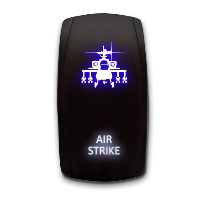 AIR STRIKE - Laser Etched 5-Pin Single Pole Single Throw Vertical Rocker Switch ON-OFF SPST Toggle Switch 20A 12V