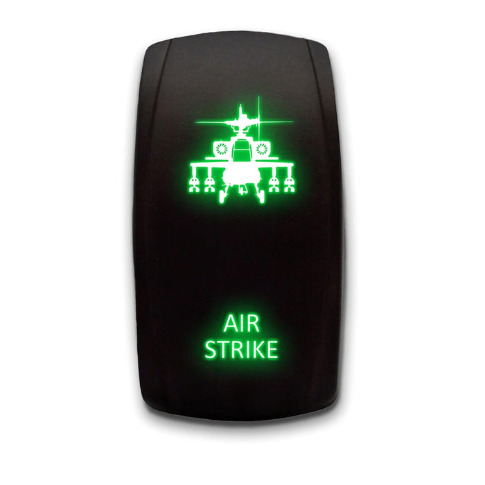 AIR STRIKE - Laser Etched 5-Pin Single Pole Single Throw Vertical Rocker Switch ON-OFF SPST Toggle Switch 20A 12V