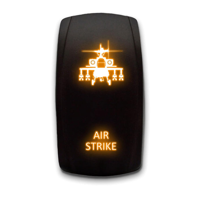 AIR STRIKE - Laser Etched 5-Pin Single Pole Single Throw Vertical Rocker Switch ON-OFF SPST Toggle Switch 20A 12V