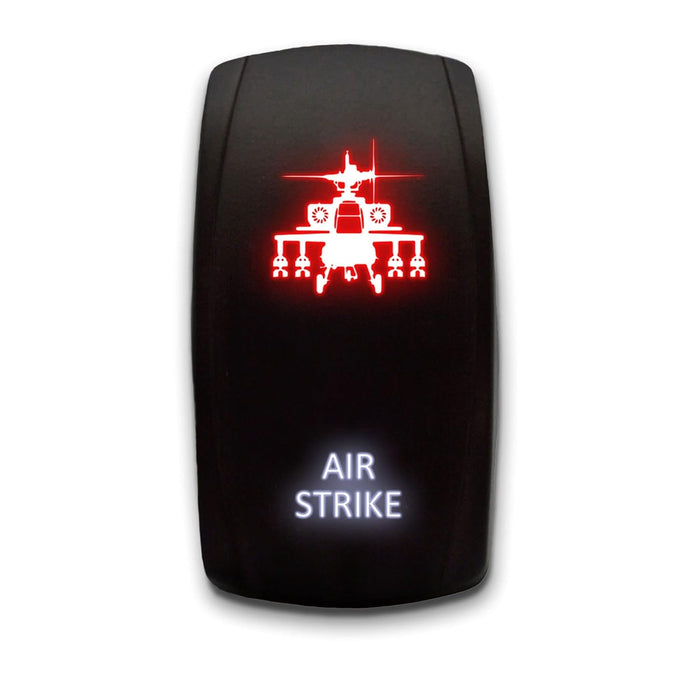 AIR STRIKE - Laser Etched 5-Pin Single Pole Single Throw Vertical Rocker Switch ON-OFF SPST Toggle Switch 20A 12V