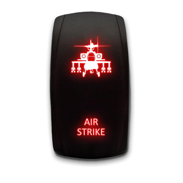 AIR STRIKE - Laser Etched 5-Pin Single Pole Single Throw Vertical Rocker Switch ON-OFF SPST Toggle Switch 20A 12V