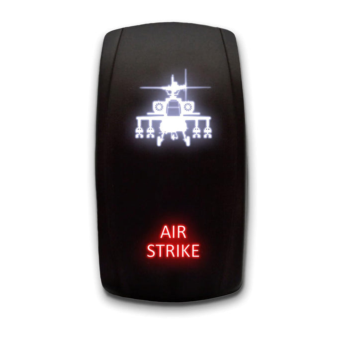 AIR STRIKE - Laser Etched 5-Pin Single Pole Single Throw Vertical Rocker Switch ON-OFF SPST Toggle Switch 20A 12V
