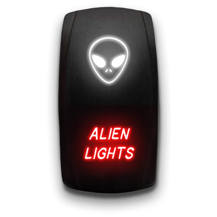 ALIEN LIGHTS - Laser Etched 5-Pin Single Pole Single Throw Vertical Rocker Switch ON-OFF SPST Toggle Switch 20A 12V