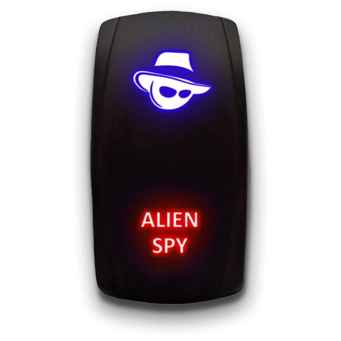 ALIEN SPY - Laser Etched 5-Pin Single Pole Single Throw Vertical Rocker Switch ON-OFF SPST Toggle Switch 20A 12V