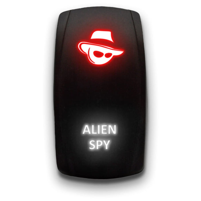 ALIEN SPY - Laser Etched 5-Pin Single Pole Single Throw Vertical Rocker Switch ON-OFF SPST Toggle Switch 20A 12V