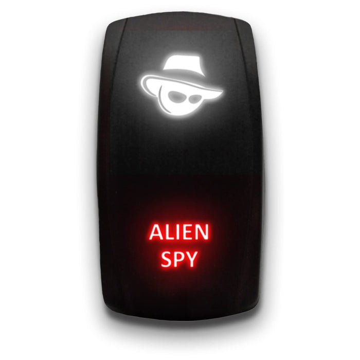 ALIEN SPY - Laser Etched 5-Pin Single Pole Single Throw Vertical Rocker Switch ON-OFF SPST Toggle Switch 20A 12V