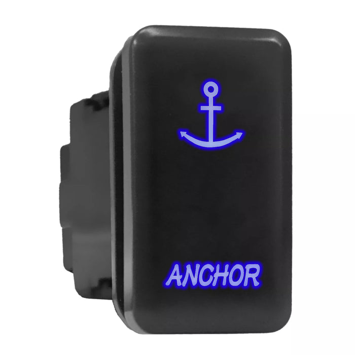 ANCHOR - Tall Push Switch with Backlit Symbol Compatible with Toyota ON-OFF with Connector Wire Kit - Size 0.83 x 1.54 x 2.3 inches