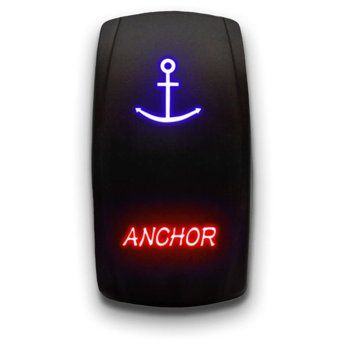 ANCHOR - Laser Etched 5-Pin Single Pole Single Throw Vertical Rocker Switch ON-OFF SPST Toggle Switch 20A 12V