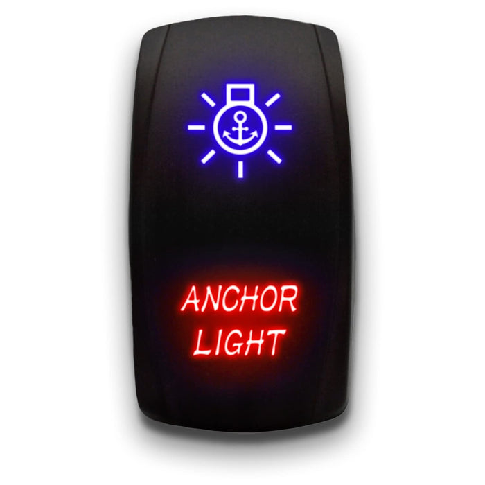 ANCHOR LIGHT - Laser Etched 5-Pin Single Pole Single Throw Vertical Rocker Switch ON-OFF SPST Toggle Switch 20A 12V
