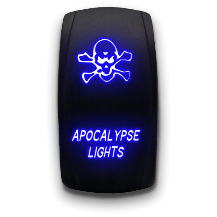 APOCALYPSE LIGHTS - Laser Etched 5-Pin Single Pole Single Throw Vertical Rocker Switch ON-OFF SPST Toggle Switch 20A 12V