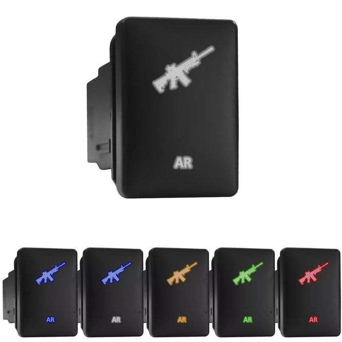 AR - Short Push Switch with Backlit Symbol Compatible with Toyota ON-OFF with Connector Wire Kit - Size 0.87 x 1.28 x 2 inches