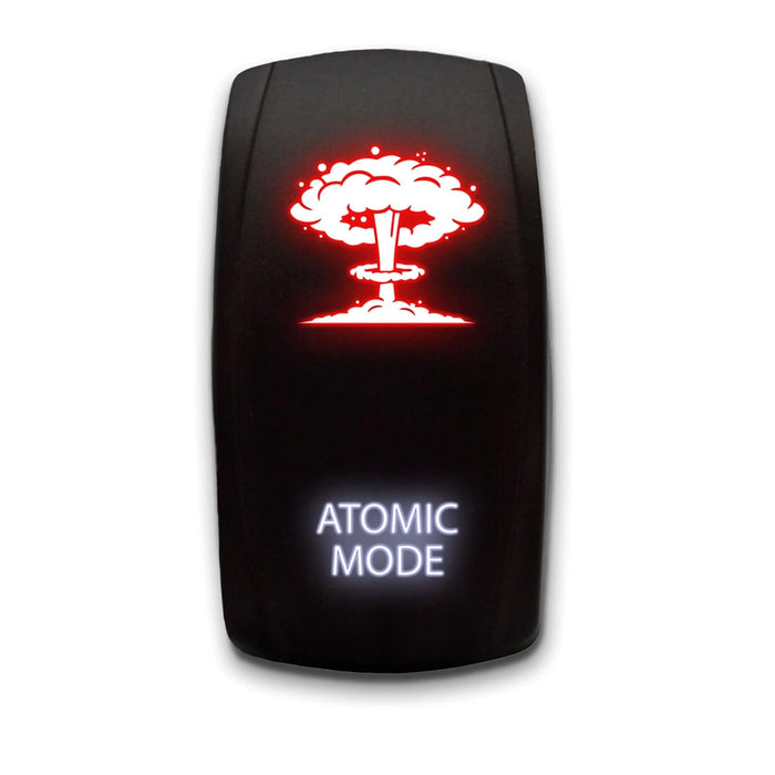 ATOMIC MODE - Laser Etched 5-Pin Single Pole Single Throw Vertical Rocker Switch ON-OFF SPST Toggle Switch 20A 12V