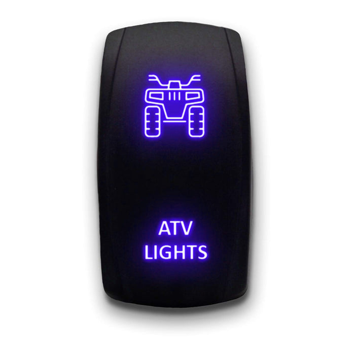 ATV LIGHTS - Laser Etched 5-Pin Single Pole Single Throw Vertical Rocker Switch ON-OFF SPST Toggle Switch 20A 12V