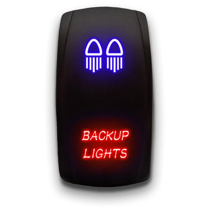 BACK UP LIGHTS - Laser Etched 5-Pin Single Pole Single Throw Vertical Rocker Switch ON-OFF SPST Toggle Switch 20A 12V