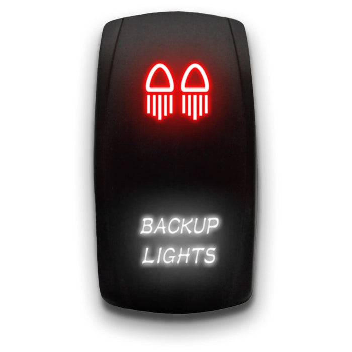 BACK UP LIGHTS - Laser Etched 5-Pin Single Pole Single Throw Vertical Rocker Switch ON-OFF SPST Toggle Switch 20A 12V