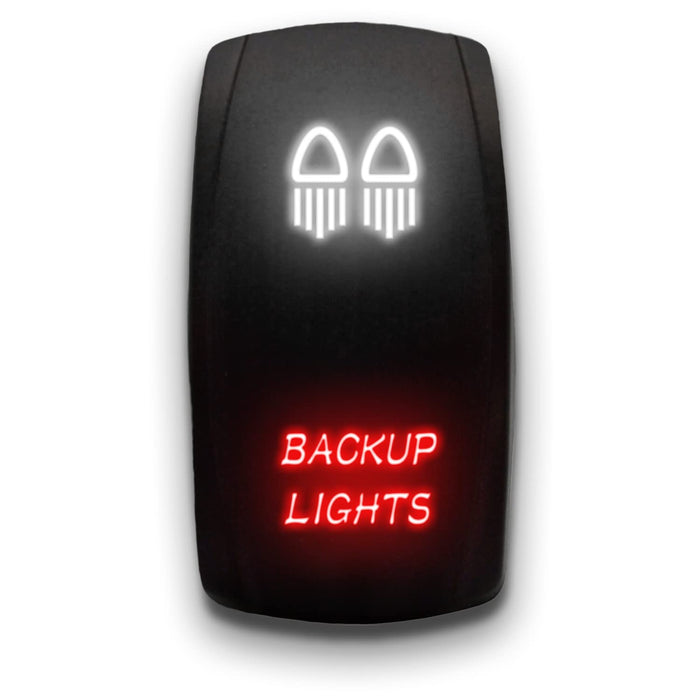 BACK UP LIGHTS - Laser Etched 5-Pin Single Pole Single Throw Vertical Rocker Switch ON-OFF SPST Toggle Switch 20A 12V