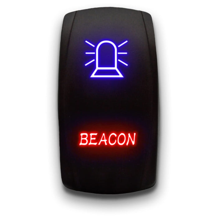 BEACON - Laser Etched 5-Pin Single Pole Single Throw Vertical Rocker Switch ON-OFF SPST Toggle Switch 20A 12V