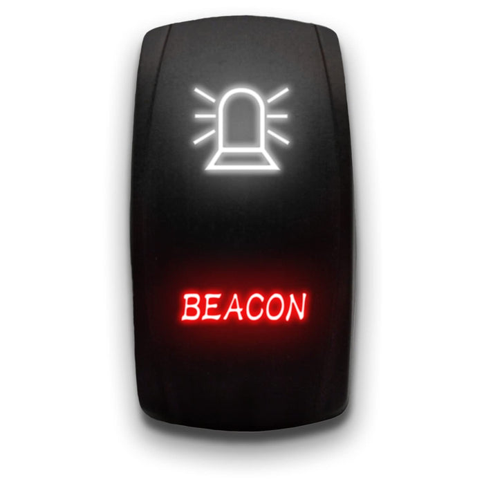 BEACON - Laser Etched 5-Pin Single Pole Single Throw Vertical Rocker Switch ON-OFF SPST Toggle Switch 20A 12V