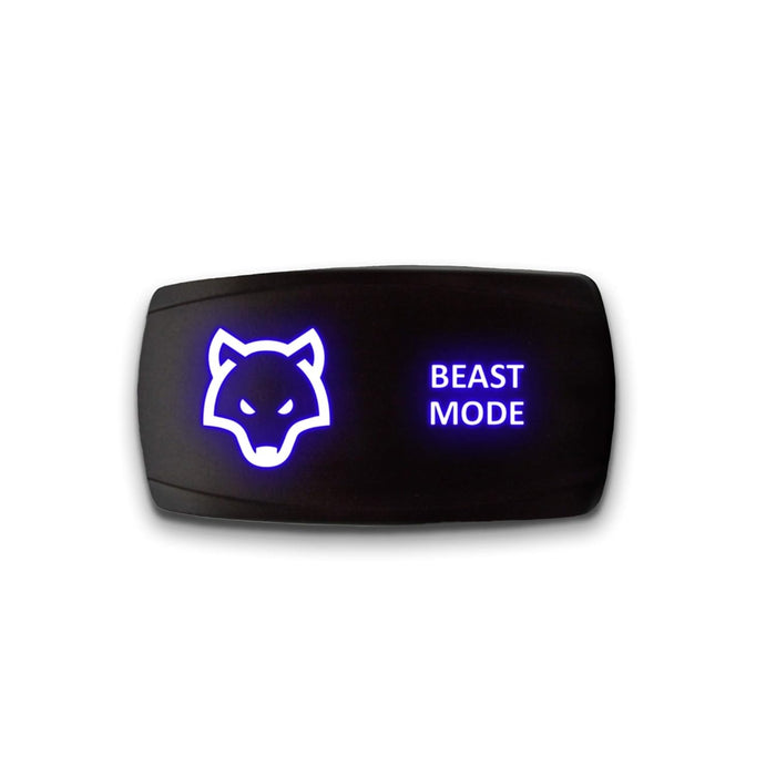 BEAST MODE - Laser Etched 5-Pin Single Pole Single Throw Horizontal Rocker Switch ON-OFF SPST Toggle Switch 20A 12V