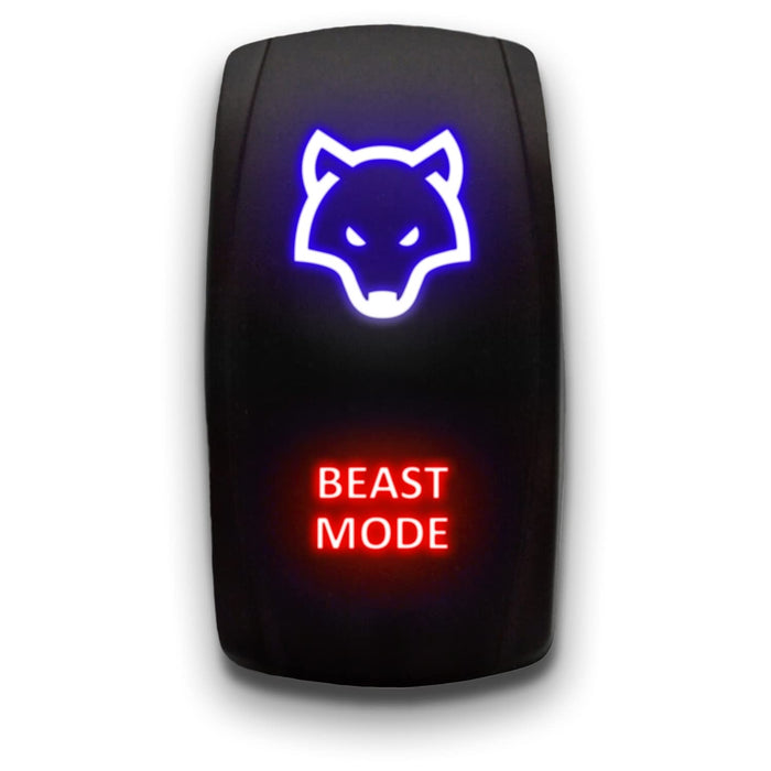 BEAST MODE - Laser Etched 5-Pin Single Pole Single Throw Vertical Rocker Switch ON-OFF SPST Toggle Switch 20A 12V