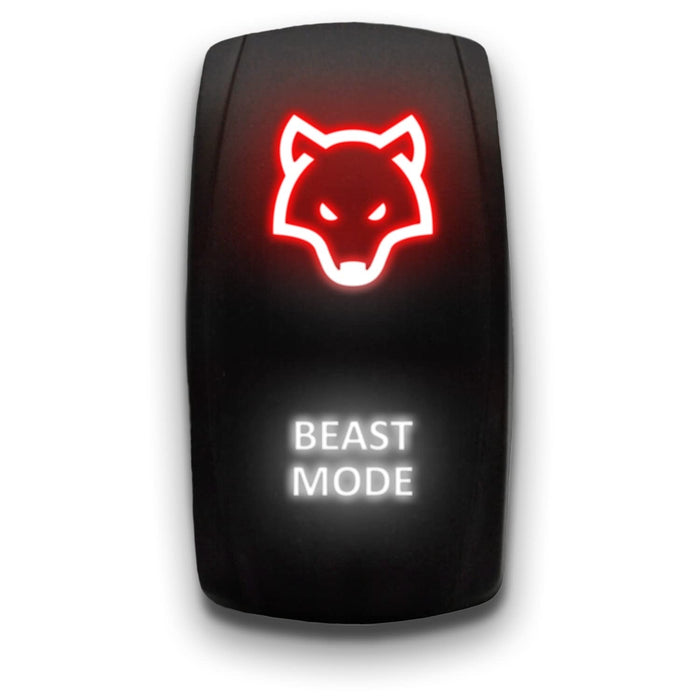 BEAST MODE - Laser Etched 5-Pin Single Pole Single Throw Vertical Rocker Switch ON-OFF SPST Toggle Switch 20A 12V