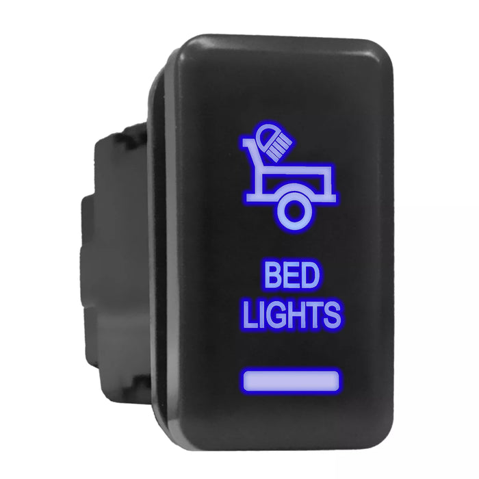 BED LIGHTS - Tall Push Switch with Backlit Symbol Compatible with Toyota ON-OFF with Connector Wire Kit - Size 0.83 x 1.54 x 2.3 inches