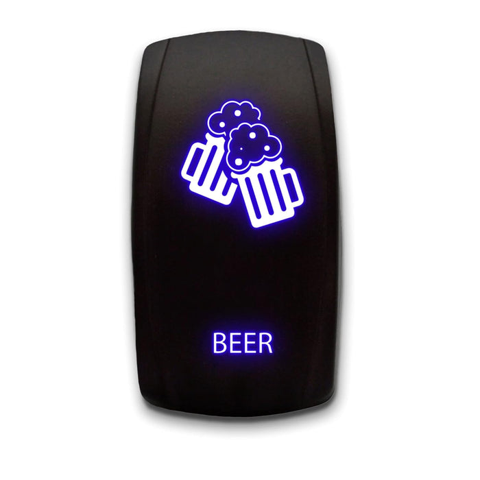 BEER - Laser Etched 5-Pin Single Pole Single Throw Vertical Rocker Switch ON-OFF SPST Toggle Switch 20A 12V