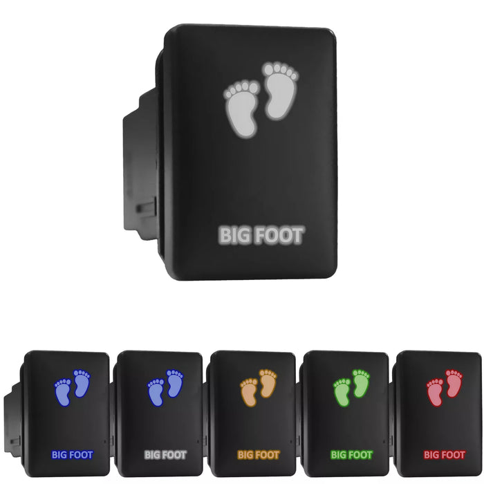BIG FOOT - Short Push Switch with Backlit Symbol Compatible with Toyota ON-OFF with Connector Wire Kit - Size 0.87 x 1.28 x 2 inches