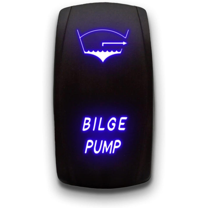BILGE PUMP - Laser Etched 5-Pin Single Pole Single Throw Vertical Rocker Switch ON-OFF SPST Toggle Switch 20A 12V