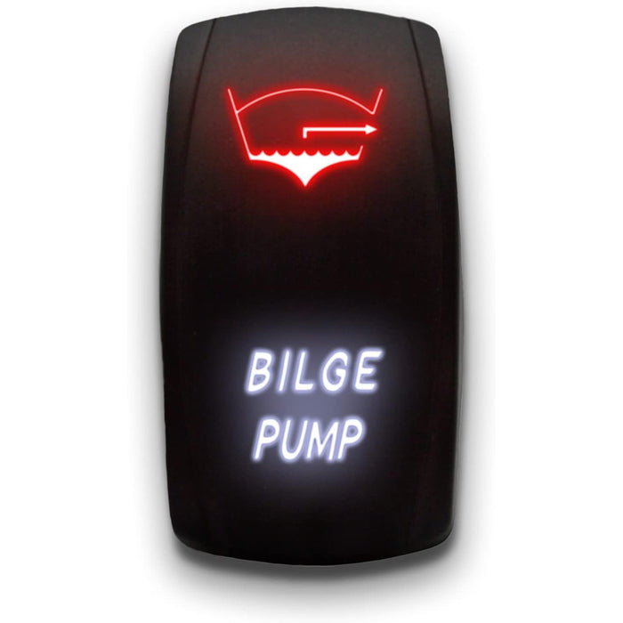 BILGE PUMP - Laser Etched 5-Pin Single Pole Single Throw Vertical Rocker Switch ON-OFF SPST Toggle Switch 20A 12V