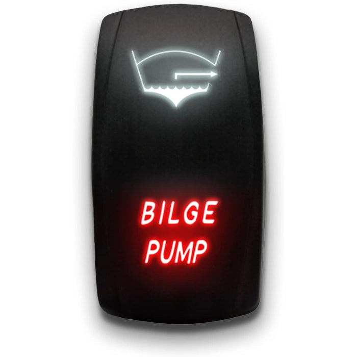 BILGE PUMP - Laser Etched 5-Pin Single Pole Single Throw Vertical Rocker Switch ON-OFF SPST Toggle Switch 20A 12V