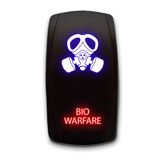 BIO WARFARE - Laser Etched 5-Pin Single Pole Single Throw Vertical Rocker Switch ON-OFF SPST Toggle Switch 20A 12V