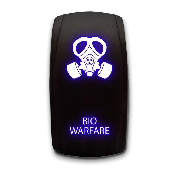 BIO WARFARE - Laser Etched 5-Pin Single Pole Single Throw Vertical Rocker Switch ON-OFF SPST Toggle Switch 20A 12V
