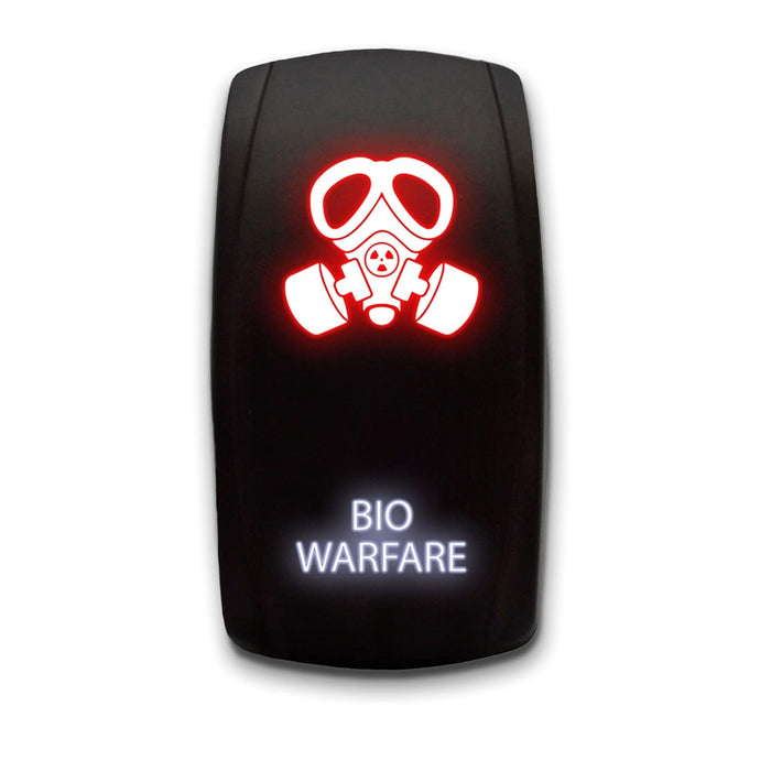 BIO WARFARE - Laser Etched 5-Pin Single Pole Single Throw Vertical Rocker Switch ON-OFF SPST Toggle Switch 20A 12V